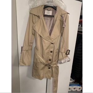 Tan Banana Republic trench coat